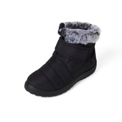 Rodawu Winterschuhe für Damen Schneeschuhe Gefüttert Warm Schneestiefel Rutschfest für den Winter Trekking-Schuhe Schwarz 42 EU von Rodawu