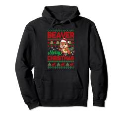 Beaver Merry Christmas Sweater Santa Rodent Lover Kids Pullover Hoodie von Rodent Christmas Costume