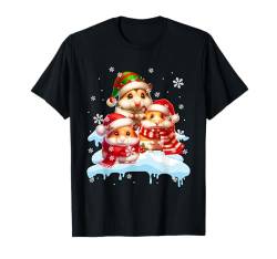 Drei Weihnachtsmann Elf Hamster Weihnachten Nager Liebhaber Kinder T-Shirt von Rodent Christmas Costume