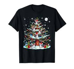 Frohe Weihnachten Weihnachtsmann Rentier Elf Chinchillas auf Weihnachtsbaum T-Shirt von Rodent Christmas Costume