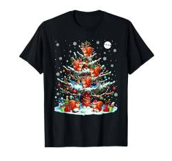 Frohe Weihnachten Weihnachtsmann Rentier Elf Eichhörnchen auf Weihnachtsbaum T-Shirt von Rodent Christmas Costume