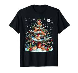 Merry Christmas Santa Rentier Elfe Capybaras auf Weihnachtsbaum T-Shirt von Rodent Christmas Costume