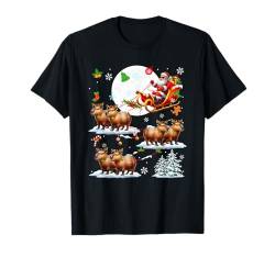 Santa Sonnenbrille Schlitten Rentier Capybaras Weihnachten Nager T-Shirt von Rodent Christmas Costume