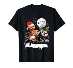 Weihnachtsmann Lebkuchen Reiten Frettchen Weihnachtsplätzchen Nager T-Shirt von Rodent Christmas Costume