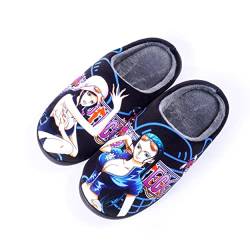 Roffatide Anime One Piece Fuzzy Hausschuhe Nico·Robin Geschlossene Zehe offen zurück Hausschuhe mit Gummisohle Hausschuhe rutschfest Indoor Plüsch Schuhe für Frauen Männer Euro 38-39 von Roffatide