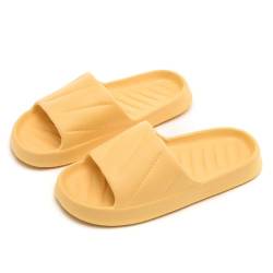 Rojeam Badeschuhe Herren Damen Schlappen Eva Sommer Pantoletten Badelatschen Hausschuhe Badeschlappen Slides, Gelb, 37/38 EU von Rojeam