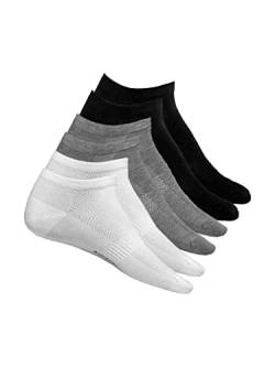 Romberg Unisex No Show Sneaker Socken, 6er Pack (weiß, schwarz, grau, 39-42) von Romberg