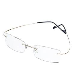 Rongchy Super Licht Titan Kurzsichtig Kurzsichtige Myopie Arbeitsbrille -1,50 Stärken Gold Farbe Männer Frauen Mode Randlose Kurzsichtig Brillen von Rongchy
