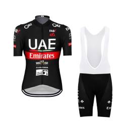 2023 Pro Team UAE Black Radtrikot Set für Herren, atmungsaktives MTB Radtrikot Trägerhose Kits GEL Paddad (XL) von Roscyker