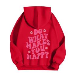 Retourenkauf Angebote Halloween Pullover Damen Sweatshirt Damen Ohne Kapuze Backprint Hoodie Cartoon Damen Pullover Roter Hoodie Damen Oversize Pullover Damen (Rot, 3XL) von Rosennie