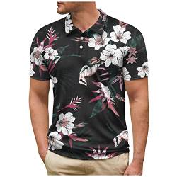 Tshirt Schwarz Herren Herren Hemd XXXL Herren Hemden Revers Blumen Bedruckt Knopfleiste Poloshirts Tailliert Golf Shirts Basic Henley Shirt Formelles Shirt Arbeits T Shirt Hemd Weiß Schwarzm von Rosennie