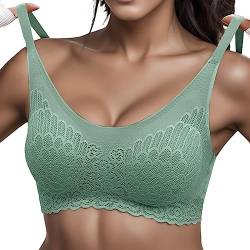 Rouingdd Hatme Haltungskorrektur BH, Vorderverschluss BH Damen Ohne Bügel Push Up Seamless Atmungsaktiv Bralette Bustier mit Polster V-Ausschnitt Wireless BH Bra Große Größen Weich Sport-BHS(M-5XL) von Rouingdd