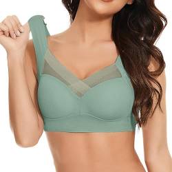 Rouingdd Hatme Haltungskorrektur BH, Vorderverschluss BH Damen Ohne Bügel Push Up Seamless Atmungsaktiv Bralette Bustier mit Polster V-Ausschnitt Wireless BH Bra Große Größen Weich Sport-BHS(M-5XL) von Rouingdd