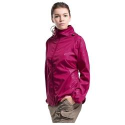 Rouingdd Schnelltrocknend Regenjacke Damen Wasserdicht Winddichter Atmungsaktiv Regenmantel Regenparka mit Kapuze Leichte Dünne Windbreaker Übergangsjacke Übergangs Fahrrad Sport Windjacke Trenchcoat von Rouingdd