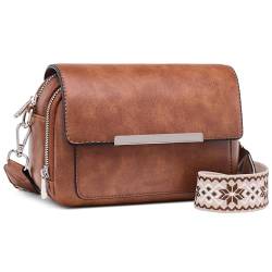 Roulens Damen Handy Umhängetasche, Vegan Leder Crossbody Bag Schultertasche mit Verstellbar Abnehmbar Breiter Gurt von Roulens