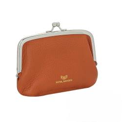 Royal Bagger Geldbörsen für Frauen, Mode Kiss Lock Change Pouch, Doppel Clip Key Card Aufbewahrung Tasche (Orange) von Royal Bagger