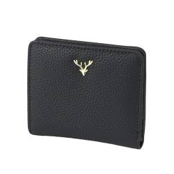 Royal Bagger Kurz brieftaschen für Frauen Echtes Kuhleder im koreanischen Stil Geldbörsen Mode Bifold Geldbörse Geldbörse Karten halter (Schwarz) von Royal Bagger