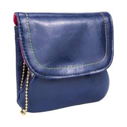 Vintage Geldbörse aus echtem Rindsleder, Mini-Abendtasche mit Kussschloss, Clutch mit Schlüsselanhänger für Schlüssel und Kopfhörer, Blau, Modern von Royal Bagger