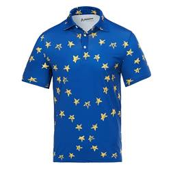 Royal & Awesome Eurostar European Flag Golf Polo -Hemden für Männer, Golftimen für Männer, Golfhemden Männer, Männer Golfhemden, Herren Golf Polo -Shirts von Royal & Awesome