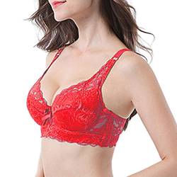 Push Up BH Damen Blumen Spitze Schalen Bügel BH Große Brust Bustier Alltag Basic Komfort BH Support Halt Komfort BH Große Größen von Rpporm