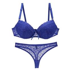 Rpporm Damen Spitzen Push Up BH Set BH und Slip Spitze Dessous Sets Große Größen Lace Bra Panty Unterwäsche Lingerie Set für Frauen Komfort BH Daily Wear Bra von Rpporm