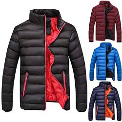 Rrongwn Daunenjacke Herren Leichte Steppjacke Basic Übergangsjacke Outdoor Freizeitjacke Casual Winterjacke Warm Outdoorjacke Einfarbig Softshelljacke Mode Herrenjacke von Rrongwn