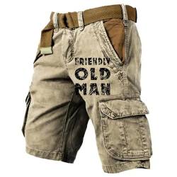 Rrongwn Kurze Hosen Herren mit Reissverschluss Chino Shorts Sommer Baumwolle Cargo Shorts Herren Lässig Sport Leichte Herren-Shorts Freizeithose Elastische Taille mit 4 Taschen Jogginghose von Rrongwn