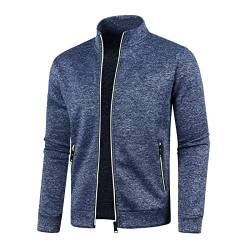 Rrongwn Sweatjacke Herren Ohne Kapuze Klassisch Sportjacke Leichte Jacke Stehkragen Trainingsjacke Strickjacke mit Taschen Freizeitjacke Softshelljacke von Rrongwn