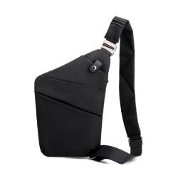 Ruarby Crossbody-Tasche Gürteltasche für Erwachsene Brusttasche über der Schultertasche für Unisex, Schwarz , Right shoulder von Ruarby