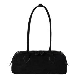 Ruarby Damen Schultertasche Herbst Winter Achseltasche Vintage Handtasche All-Matching Unterarmtasche Retro Pendler Tasche für Alltag, Schwarz von Ruarby