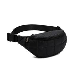 Ruarby Multifunktionale Brusttasche für Damen und Herren, mit verstellbarem Riemen, lässige Hüfttasche für Reisen, Wandern, Schwarz von Ruarby