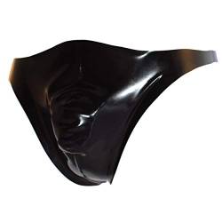 Rubberfashion Latex String - String Tanga mit Ausbuchtung - Rubber Slip - Latex Dessous für Herren Schwarz 0.4mm L von Rubberfashion