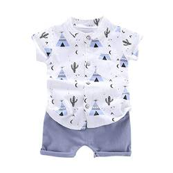 Rumity Baby Kleidung Jungen, Junge Neugeboren T-Shirt Bart Tops + Shorts Set Baby Kleidung Set Kleinkind Denim Sommer, T-Shirt Hosen Outfits von Rumity