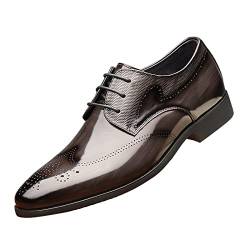 Rumity Herren Anzugschuhe Klassischer Business Lederschuhe Schnürhalbschuhe Oxfords Hochzeit Schuhe GüRtel Herren Schwarz Anzugschuhe Jungen von Rumity