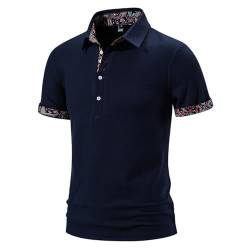 Rumity Herren Poloshirt Kurzarm Patchwork Sommer T-Shirt Men's Polo Shirt Baumwolle Poloshirt 3XL Herren Golf Shirt Herren von Rumity