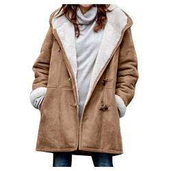 Rumity Winterjacke Damen Hoodie Winter Warm Jacke Parka Lang Mantel Outdoorjacke mit Kapuze Fleecejacke Damen Wintermantel Damen Mantel Winter Steppjacke Damen Lang von Rumity