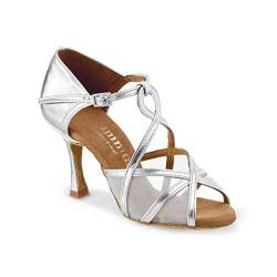 Rummos Damen Tanzschuhe R365 - Material: Leder - Farbe: Silber - Weite: Medium (Normal) - Absatz: 70R Flare - Größe: EUR 40 von Rummos