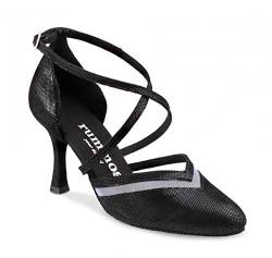 Rummos Damen Tanzschuhe R450 - Leder Schwarz - Medium (Normal) - 5 cm Flare - EUR 40,5 von Rummos