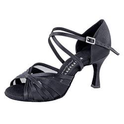 Rummos Damen Tanzschuhe R530 - Satin Schwarz - Medium (Normal) - 6 cm Flare - EUR 38,5 von Rummos