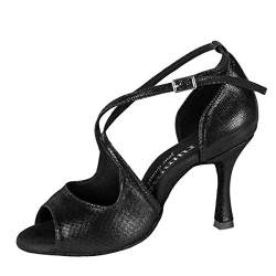 Rummos Damen Tanzschuhe R545 - Leder Schwarz Diva - Medium (Normal) - 7 cm Flare - EUR 38,5 von Rummos