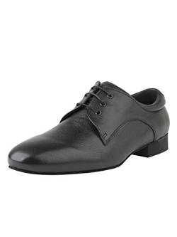 Rumpf 2155 Standard Herren Tanzschuhe Derby Schnürung Leder Farbe schwarz Latein Ballroom Tango Gesellschaftstanz - Made in Portugal - (Schwarz, numeric_44_point_5) von Rumpf