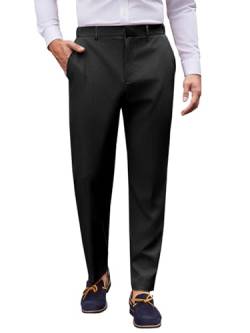 Runcati Herren Chino Hose Einfarbig Classic Fit Männer Hosen für Business & Freizeit Schwarz XL von Runcati