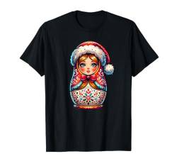 Russische Matroschka Weihnachten Russland Matrjoschka T-Shirt von Russen Kostüm Russisch Matryoshka Party Designs