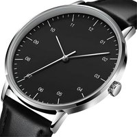 S&T Design Quarzuhr Herrenuhr Armbanduhr Elegant Büro, (mit Uhrenbox, Pefektes Männer Geschenk), Klassisch Anzug Minimalistisch Schwarz von S&T Design