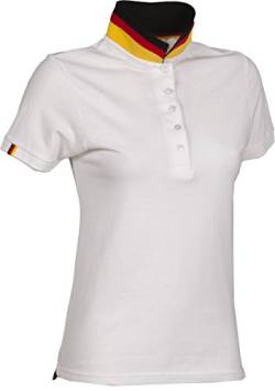 S.B.J - Sportland Damen Poloshirt Deutschland, Weiss, Gr. XL von S.B.J - Sportland