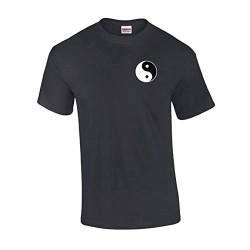 S.B.J - Sportland schweres Qualitäts T-Shirt Tai Chi/Ying Yang/Yinyang/Taiji, Farbe schwarz, Gr. L von S.B.J - Sportland