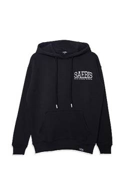 SAEBIS Herren Hoodie mit Stickerei, Herbst Winter Pullover mit Kapuze und Kängurutasche (M, schwarz) von SAEBIS