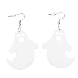 SAFIGLE 1 Paar Halloween-Ohrringe halloween ohrringe halloween earrings halloweendeko halloween decor Halloween-Ohrstecker weißer Schmuck Halloween-Geist-Ohrringe Ohrringe in Geisterform von SAFIGLE