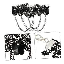 SAFIGLE 2St Halskette Pullover gothic kleidung schmuck gothic schwarzes Spitzenhalsband Halloween Prinzessin Tiara für Frauen Gothic-Spitzenhalsband klassisches Spitzenhalsband von SAFIGLE