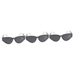 SAFIGLE 3 Paare Dreieckige Sonnenbrille Metallische Gläser Sonnenbrille Für Den Strand Strass Brille Strassbrillen Für Frauen Modebrillen Für Damen Glänzende Sonnenbrille Pc-metallrahmen von SAFIGLE
